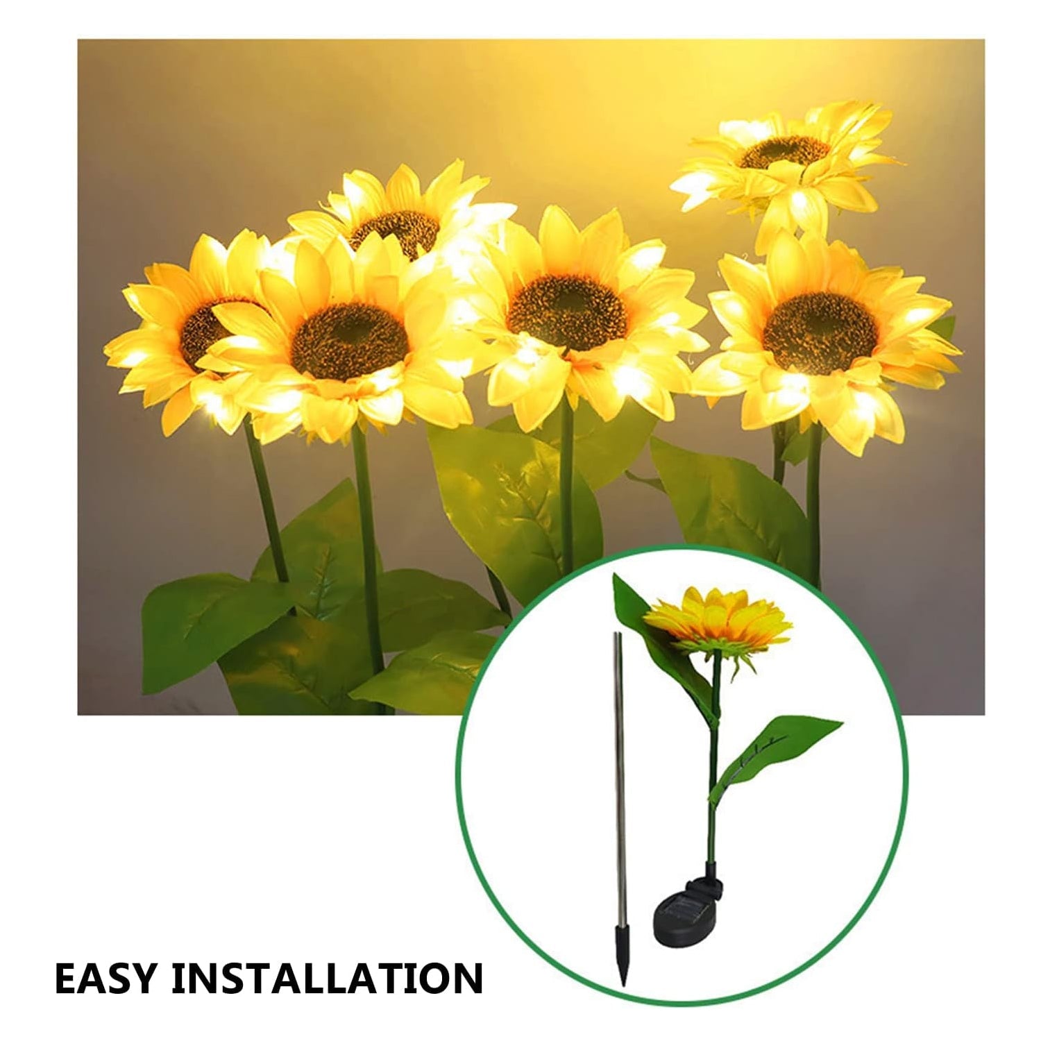 9328 2 Pc Outdoor Solar Sunflower Lights Intelligent Light Control Waterproof Garden Landscape Stake Light 9328 2 Pc Outdoor Solar Sunflower Lights Intelligent Light Control Waterproof Garden Landscape Stake Light